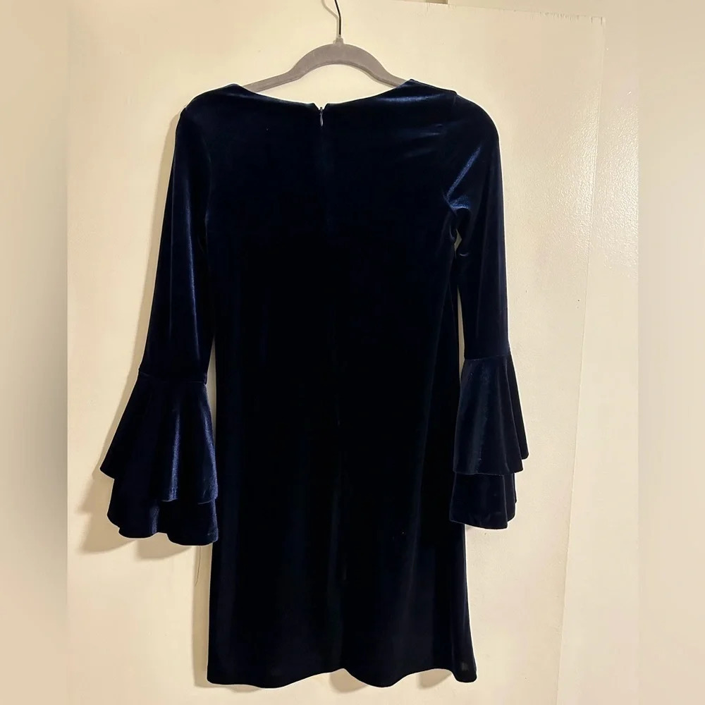 XS aqua Blue Velvet Dress - Picture 2 of 3